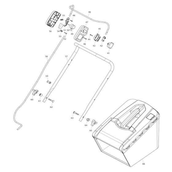 Handle Assembly for Makita DLM380 Mower