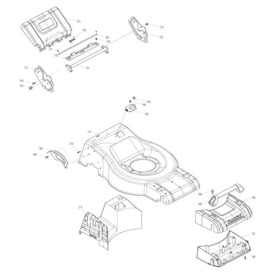 Deck Assembly for Makita DLM462 Mower