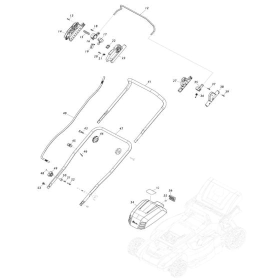 Handle Assembly for Makita DLM480 Mower