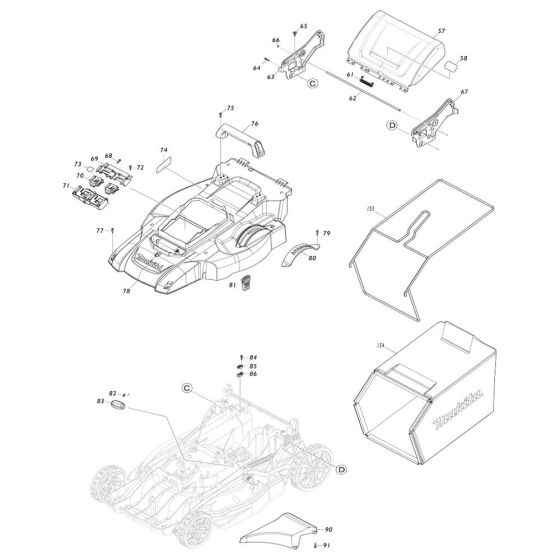 Cover Assembly for Makita DLM480 Mower