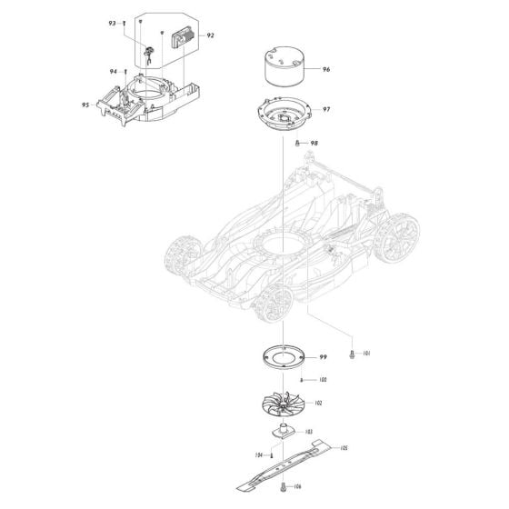 Blade Assembly for Makita DLM481 Mower