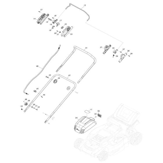 Handle Assembly for Makita DLM538 Mower