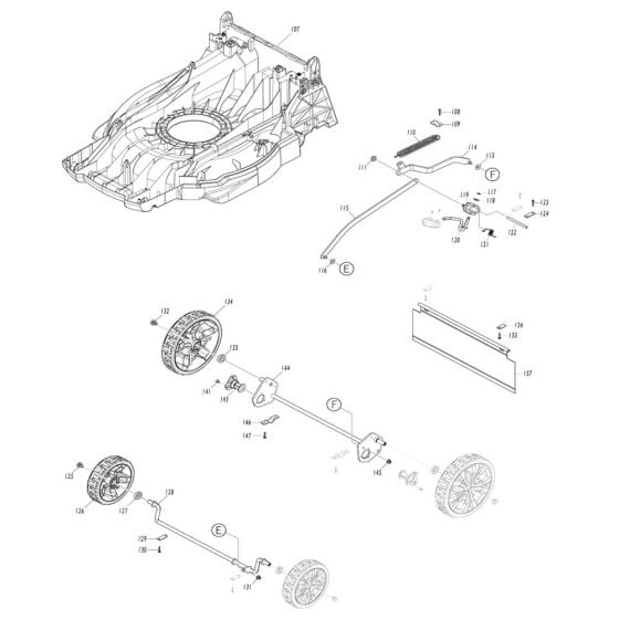 Wheel Assembly for Makita DLM538 Mower