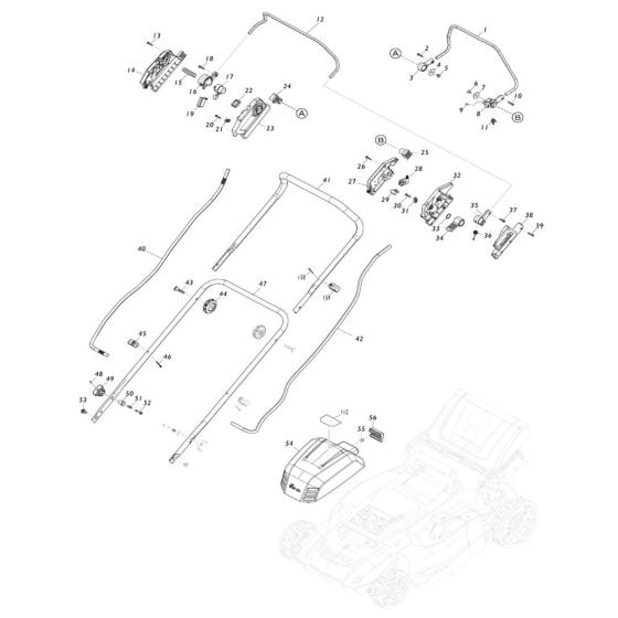 Handle Assembly for Makita DLM539 Mower