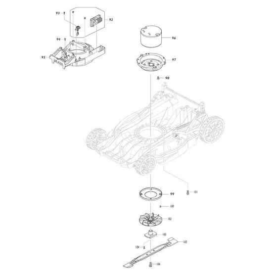 Blade Assembly for Makita DLM539 Mower