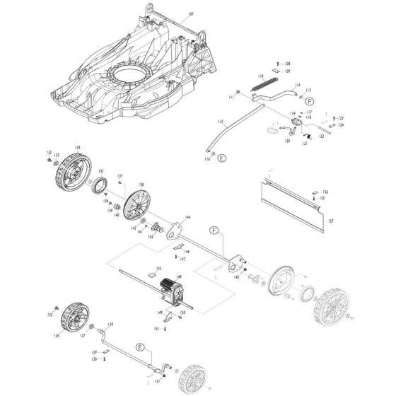 Wheel Assembly for Makita DLM539 Mower