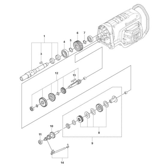 Gear Assembly for Husqvarna DM 1 PACE Core Drill