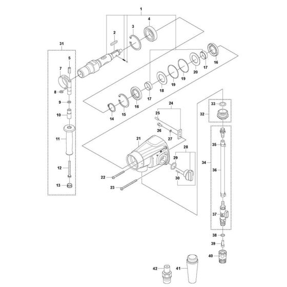 Gearbox Assembly for Husqvarna DM 200 Core Drill