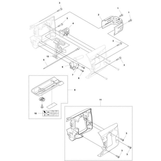 Rear Handle Assembly for Husqvarna DM 220 Core Drill