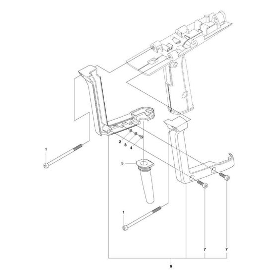 Rear Handle Assembly -1 for Husqvarna DM 230 Core Drill