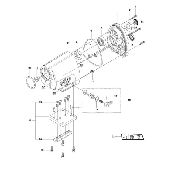 Gearbox Assembly for Husqvarna DM 340 Core Drill