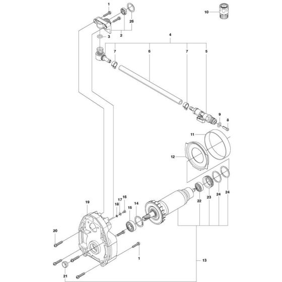 Motor Assembly for Husqvarna DM 340 Core Drill