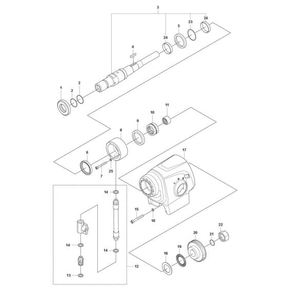 Gearbox Assembly for Husqvarna DM 370 Core Drill