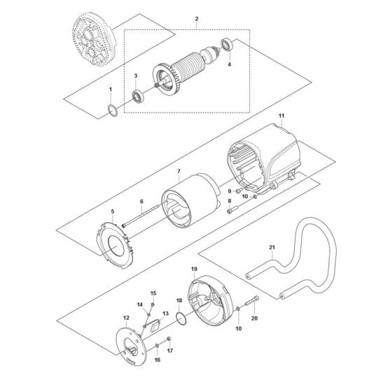 Motor Assembly for Husqvarna DM 370 Core Drill