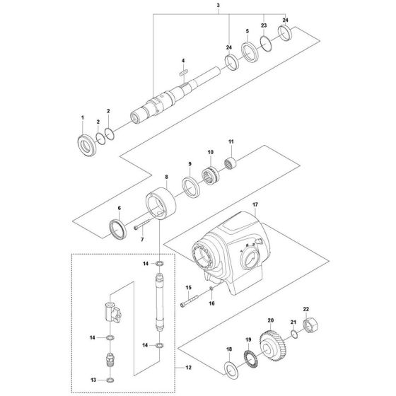 Gearbox Assembly for Husqvarna DM 400 Core Drill