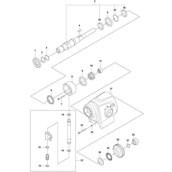 Gearbox Assembly for Husqvarna DM 430 Core Drill