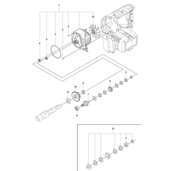 Motor Assembly for Husqvarna DM 540i Core Drill