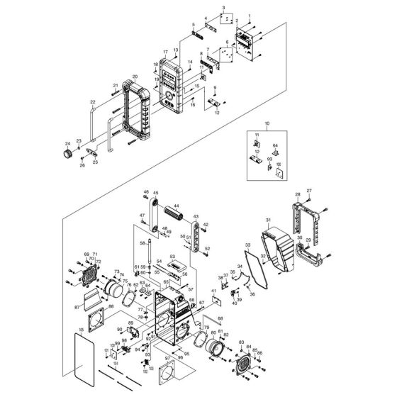 Complete Assembly for Makita DMR104 Job Site Radio