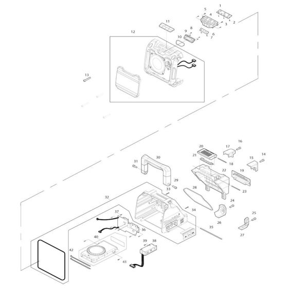 Complete Assembly for Makita DMR200 Radio