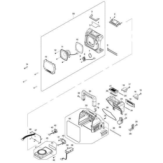 Complete Assembly for Makita DMR203 Radio