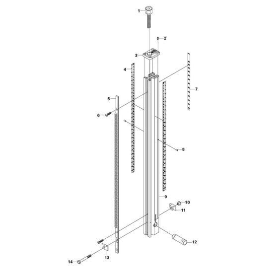 Column Assembly for Husqvarna DMS 240 Drill Stands & Unit