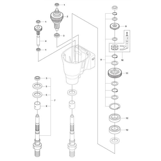 Gearbox Assembly for Husqvarna DMS 240 Drill Stands & Unit