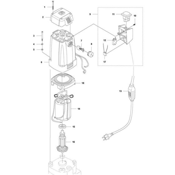 Motor Assembly for Husqvarna DMS 240 Drill Stands & Unit