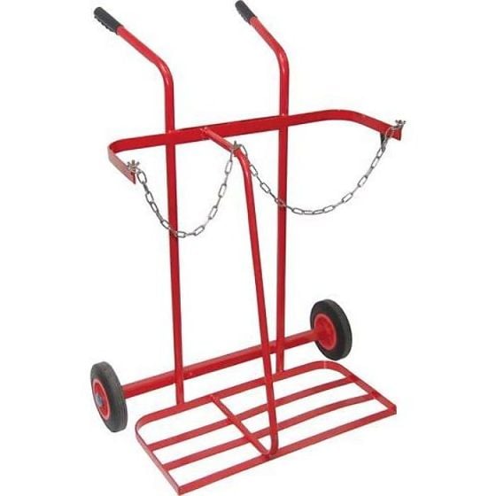 Oxygen & Propane Double Cyclinder Trolley - For 47kg Bottles