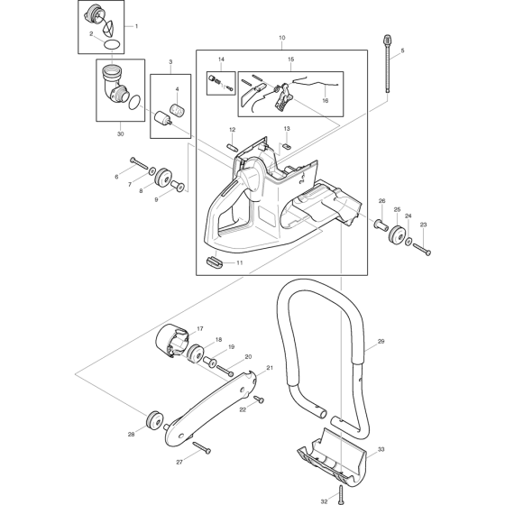 Handle Assembly for Makita DPC6200 Disc Cutter