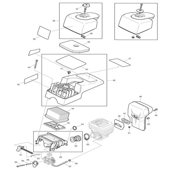 Filter Assembly for Makita DPC6201 Disc Cutter