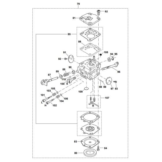 Carburettor Assembly for Makita DPC6401 Disc Cutter