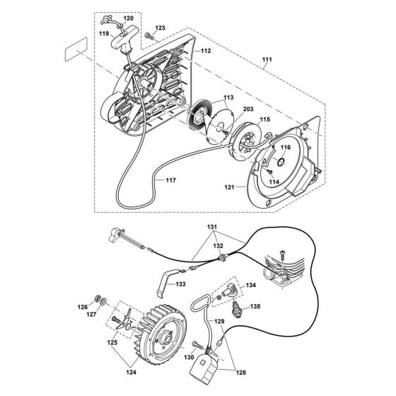 Starter, Ignition Assembly for Makita DPC6401 Disc Cutter