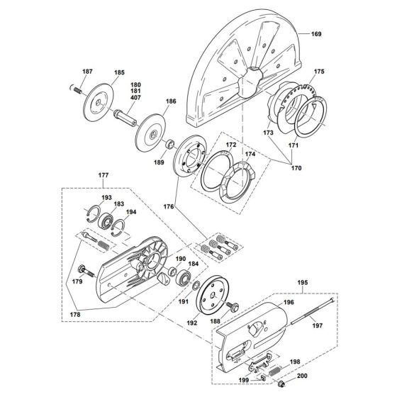 Cutting Device, Protection Hood Assembly for Makita DPC6401 Disc Cutter