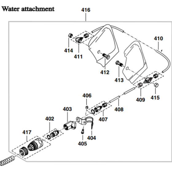 Water Attachment Assembly for Makita DPC6410 Disc Cutter