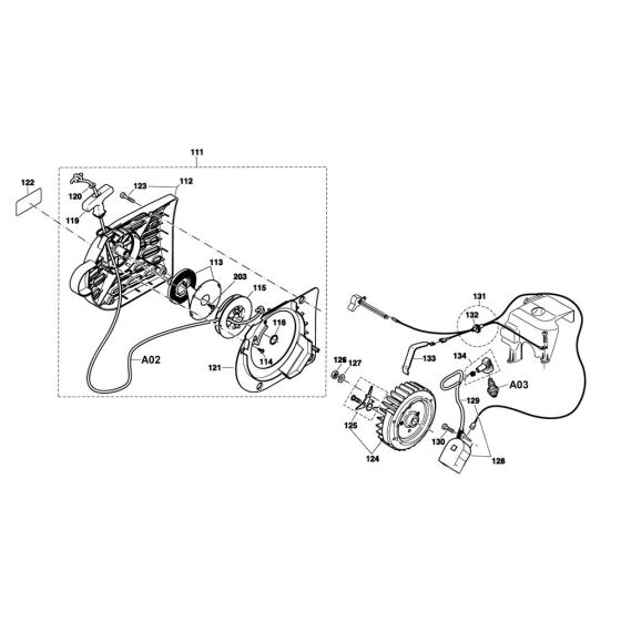 Starter, Ignition Assembly for Makita DPC6411 Disc Cutter