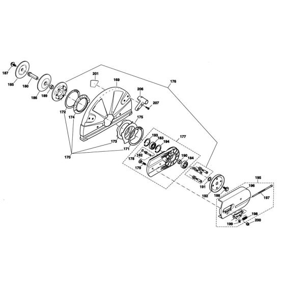 Cutting Device, Protection Hood Assembly for Makita DPC6411 Disc Cutter