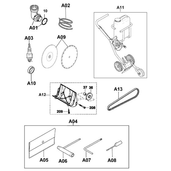 Accessories for Makita DPC6411 Disc Cutter