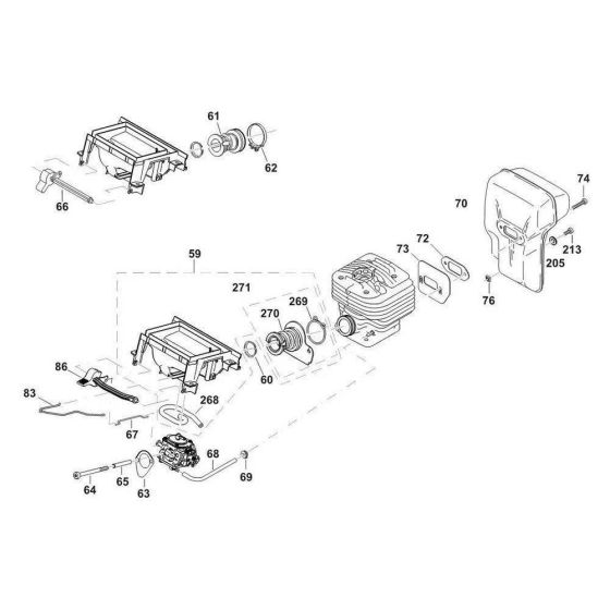 Throttle Assembly for Makita DPC6431 Disc Cutter