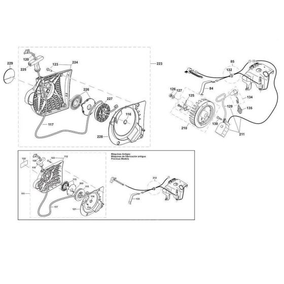 Recoil Starter Assembly for Makita DPC6431 Disc Cutter