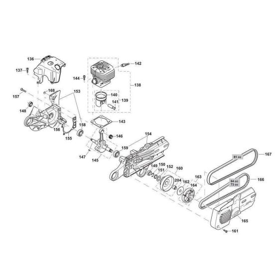 Cylinder, Piston Assembly for Makita DPC6431 Disc Cutter