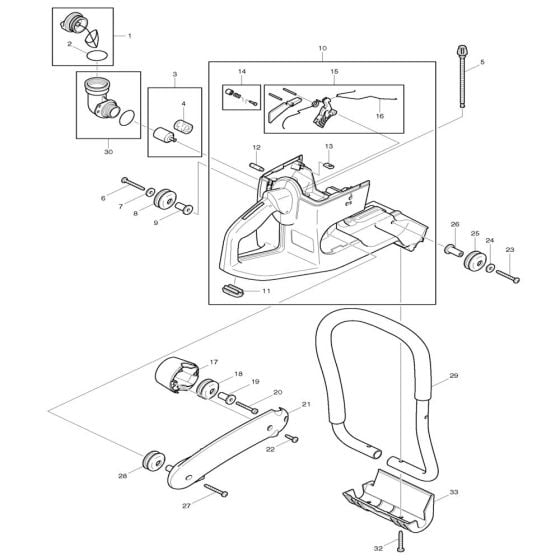 Handle Assembly for Makita DPC7300 Disc Cutter