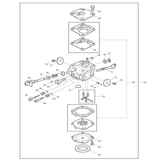 Carburettor Assembly for Makita DPC7300 Disc Cutter