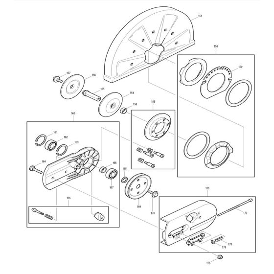 Cutting Device, Protection Hood Assembly for Makita DPC7300 Disc Cutter