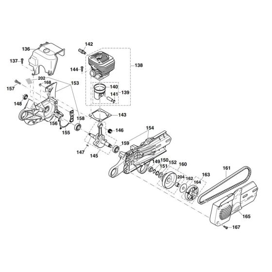 Cylinder, Crankshaft, Clutch Assembly for Makita DPC7310 Disc Cutter