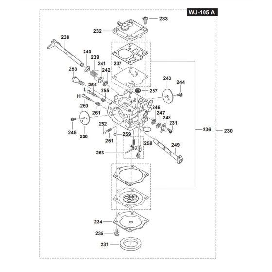 Carburettor Assembly for Makita DPC7321 Disc Cutter