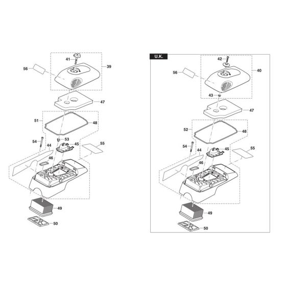 Hood, Air Filter for Makita DPC7331 Disc Cutter