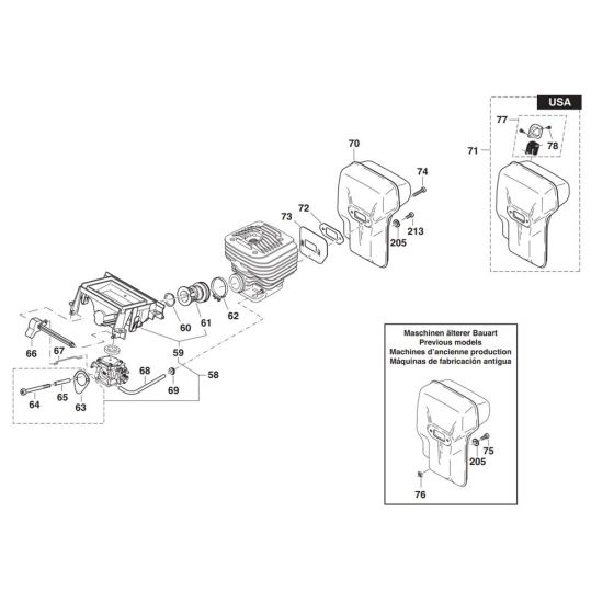 Muffler Assembly for Makita DPC7331 Disc Cutter