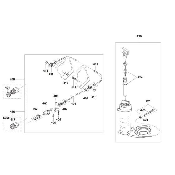 Water Attachment, Water Tank Assembly for Makita DPC8111 Disc Cutter