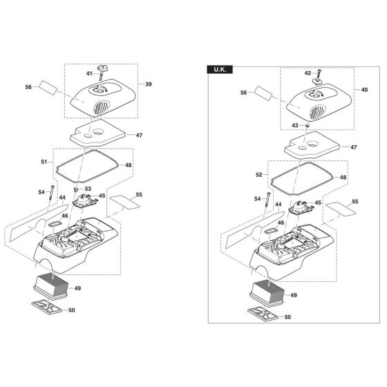 Hood, Air Filter Assembly for Makita DPC8112 Disc Cutter