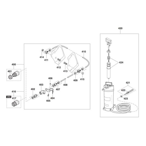 Water Attachment, Water Tank Assembly for Makita DPC8112 Disc Cutter